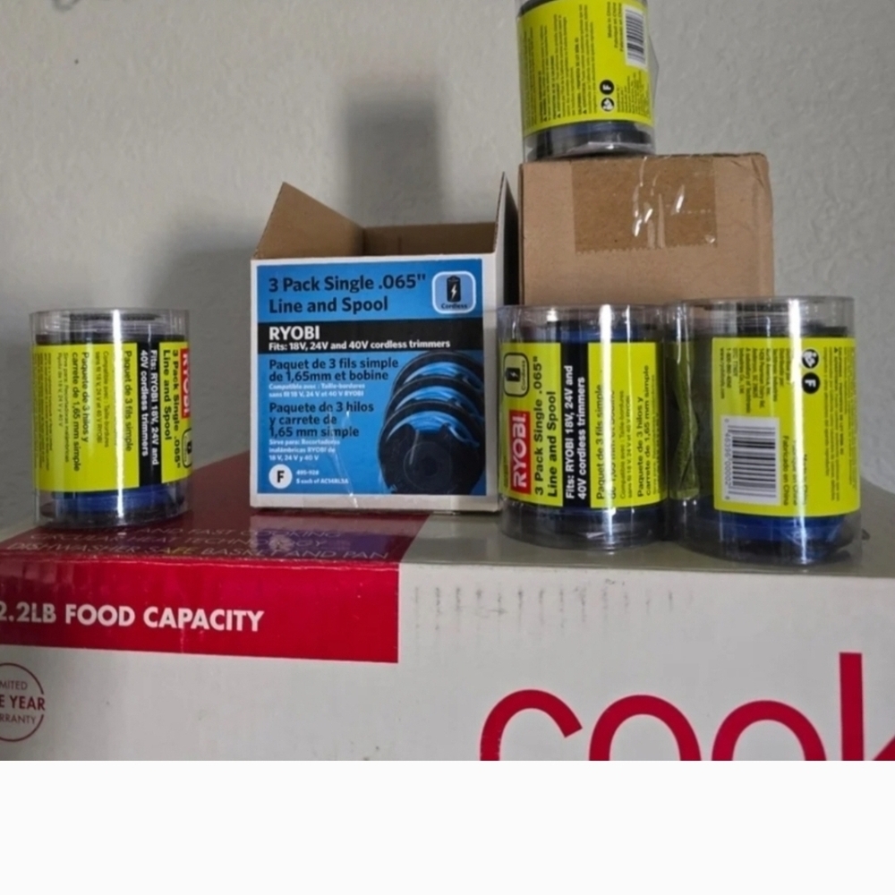 Ryobi 3 Pack Single Line and Spool.(5 Total)